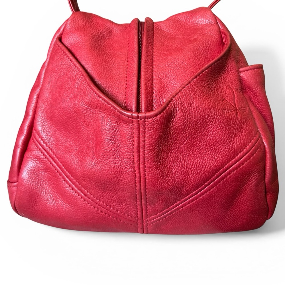 Victoria Leather Co. Vintage Red Droplet Crossbody Bag